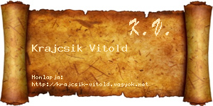 Krajcsik Vitold névjegykártya